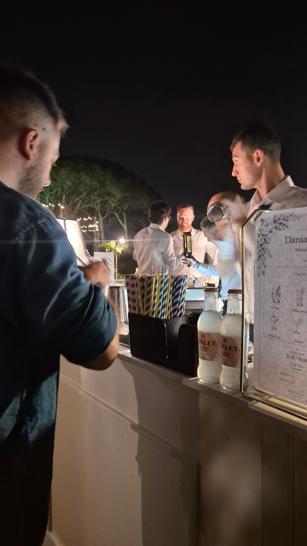 Open bar fino all'alba Villa Alberico Open bar notturno Barman Express per matrimonio internazionale a Villa Alberico Roma