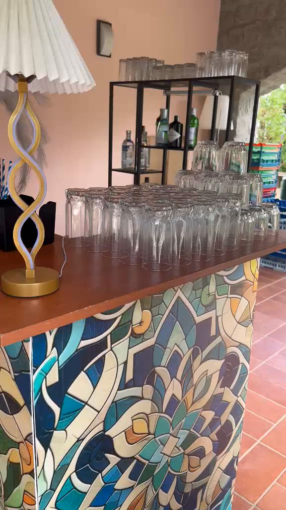 Preparazione della cocktail station prima dell'Open Bar a La Gramignana