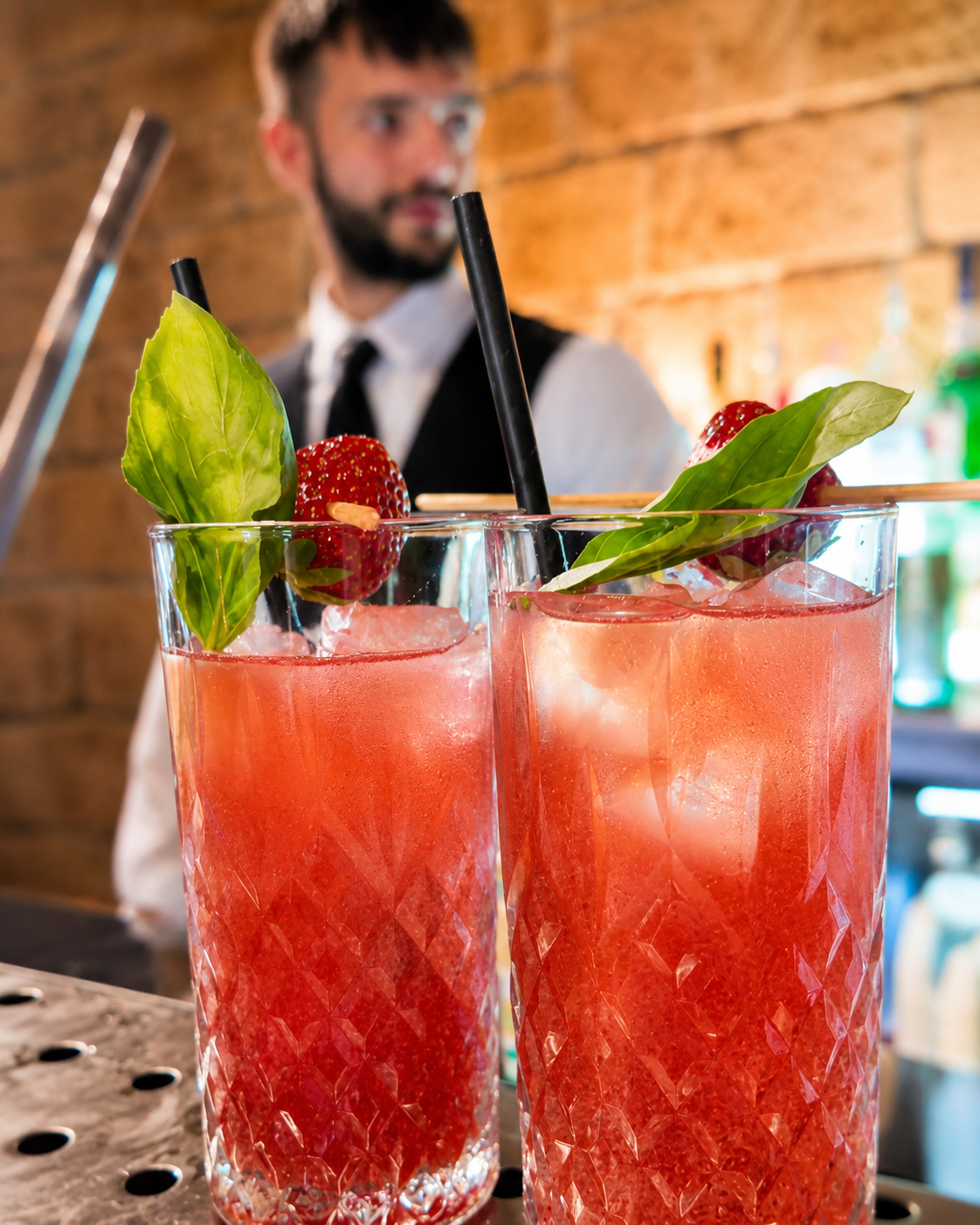 Mocktail elegante in coppa cocktail con garnish