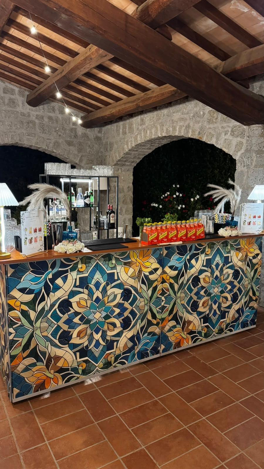 Bancone Oasis Barman Express allestito per un matrimonio a Tenuta La Gramignana