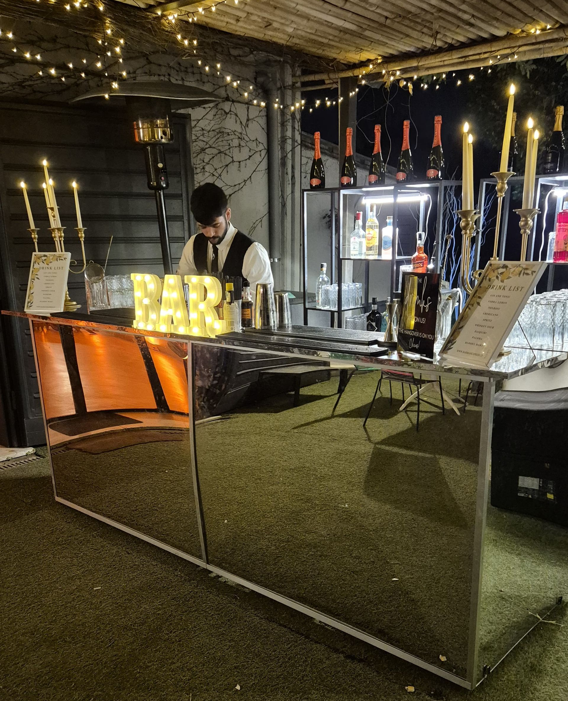 Setup bar elegante e compatto Barman Express a domicilio