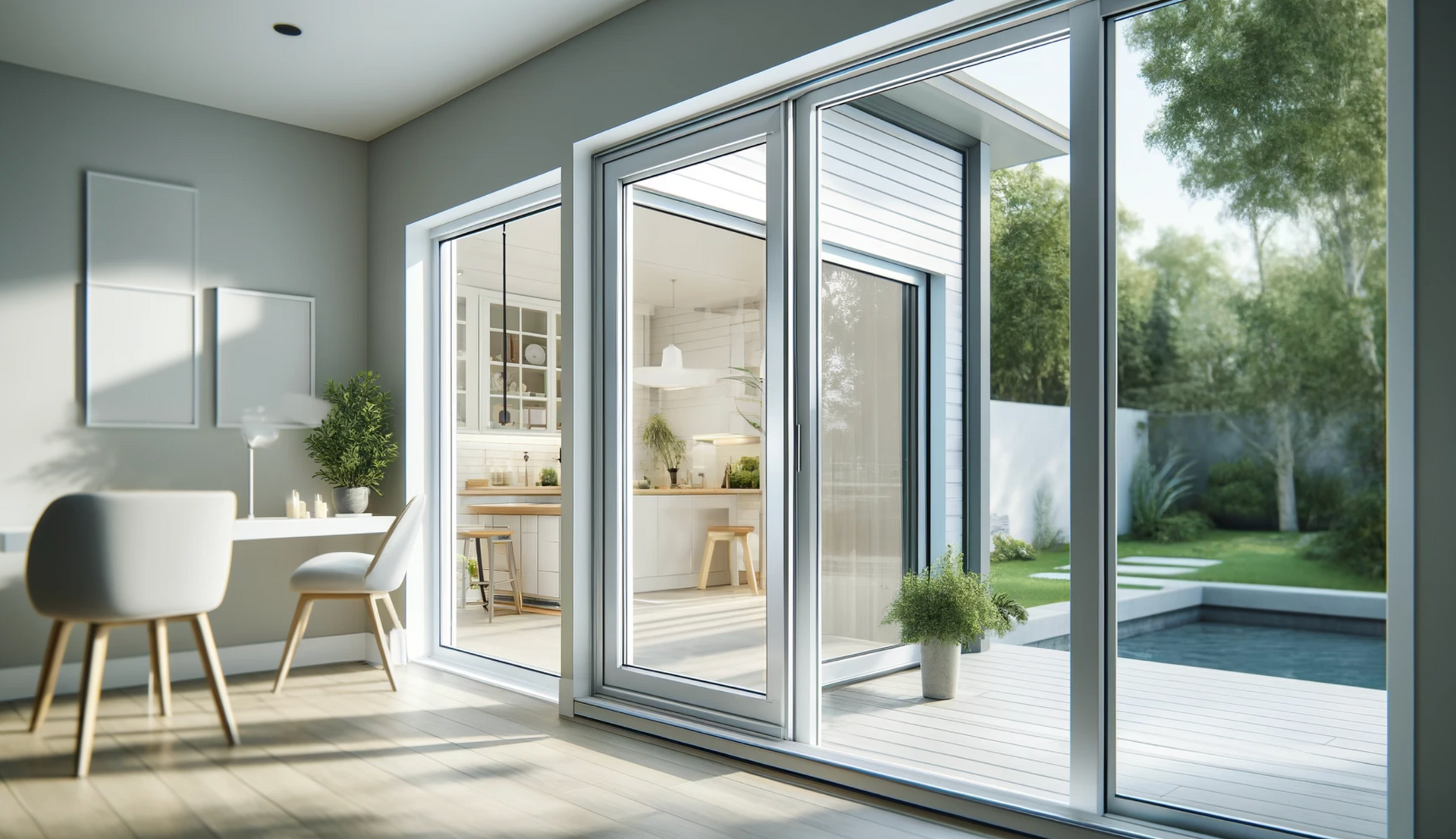 Newly installed energy-efficient windows and a stylish front door enhancing a home’s curb appeal and efficiency.