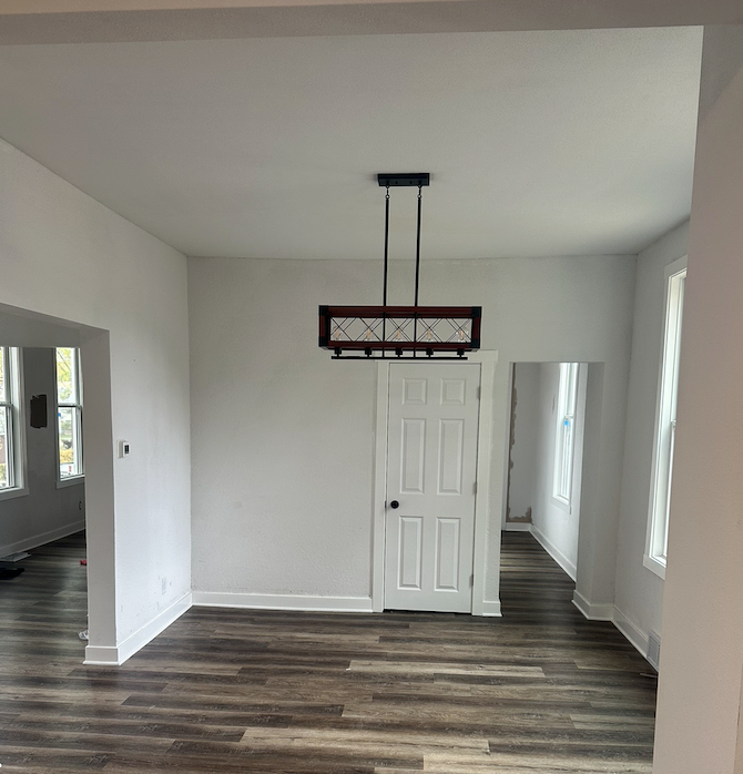 This is after AMC Homes remodels a living room