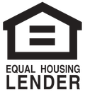 Equal Housing Lender symbol: House outline with an equal sign inside, below the words 