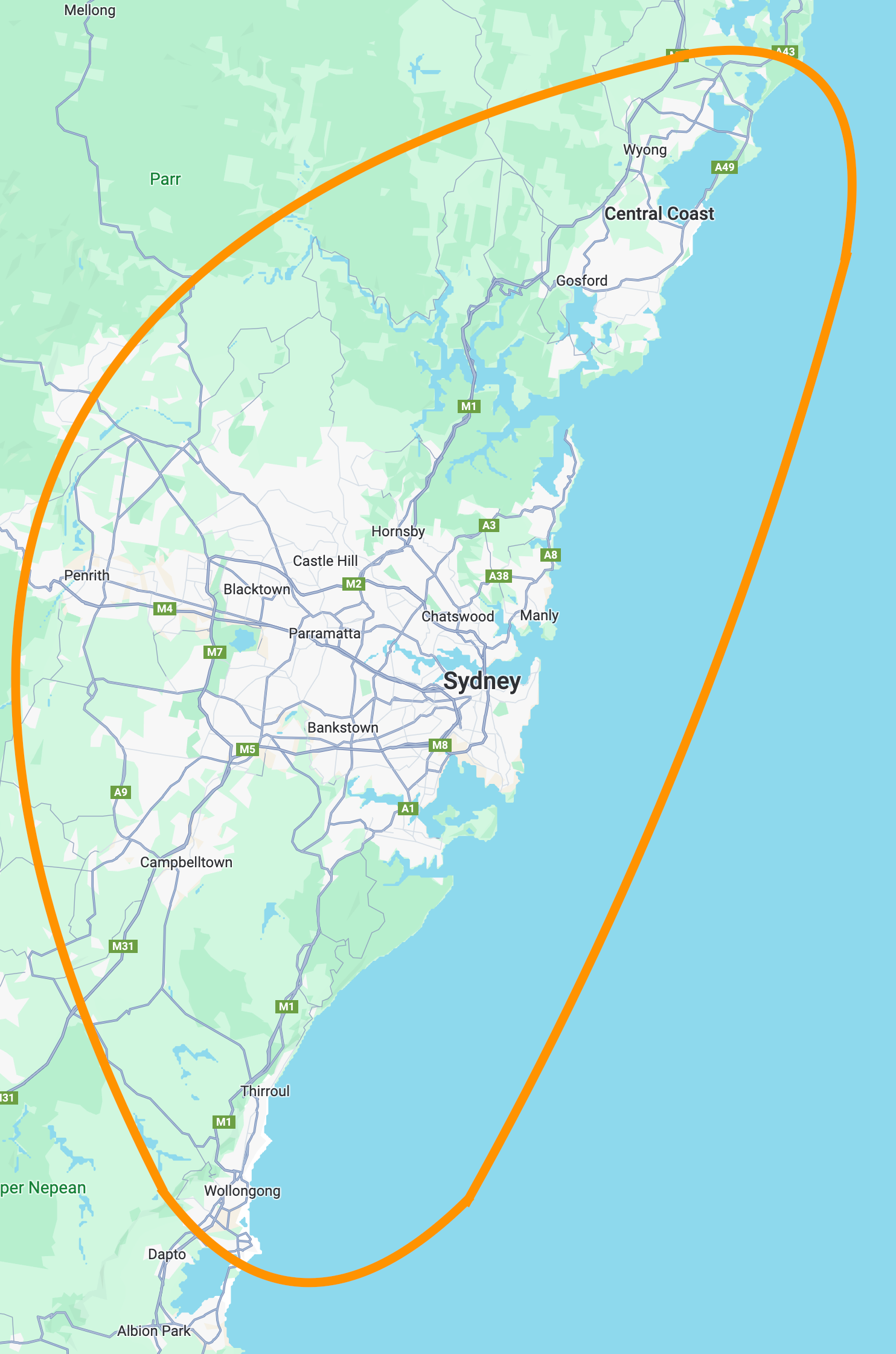 Bayside Automatic Gates Service Area Map