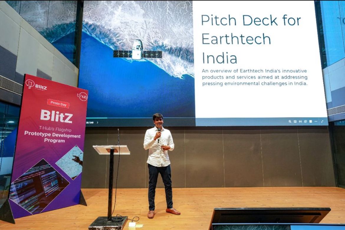 Presenting  Earthtech India at Thub. Geospatial Analytics company using Artificial Intelligence to derive actionable insights