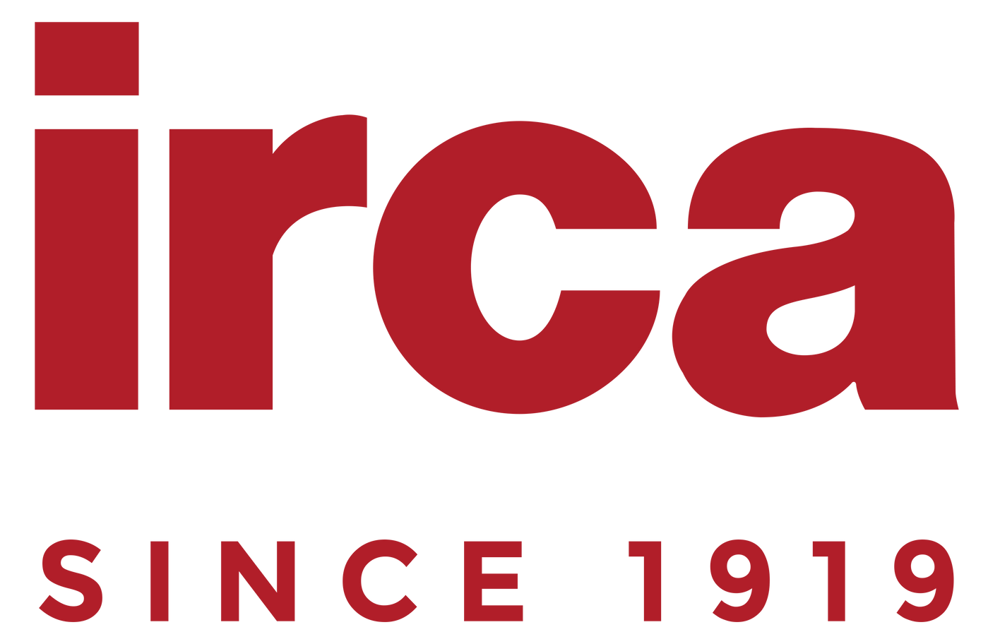 IRCA-logo in rood met daaronder 