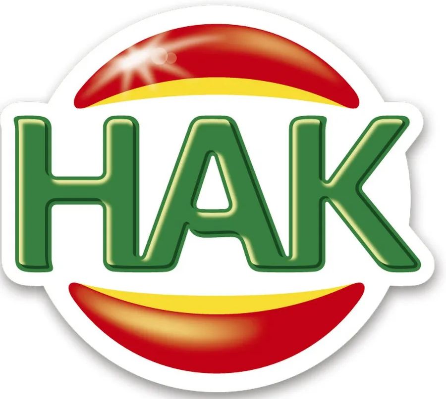 HAK-logo met groene letters boven een rood en geel cirkelvormig embleem.