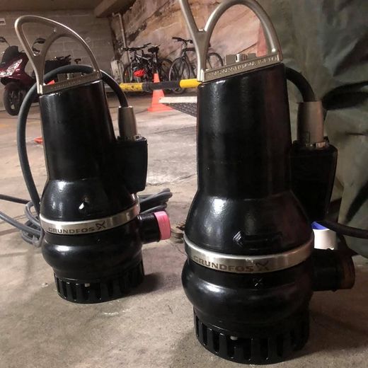 Twin submersible pumps installed for stormwater and sump applications