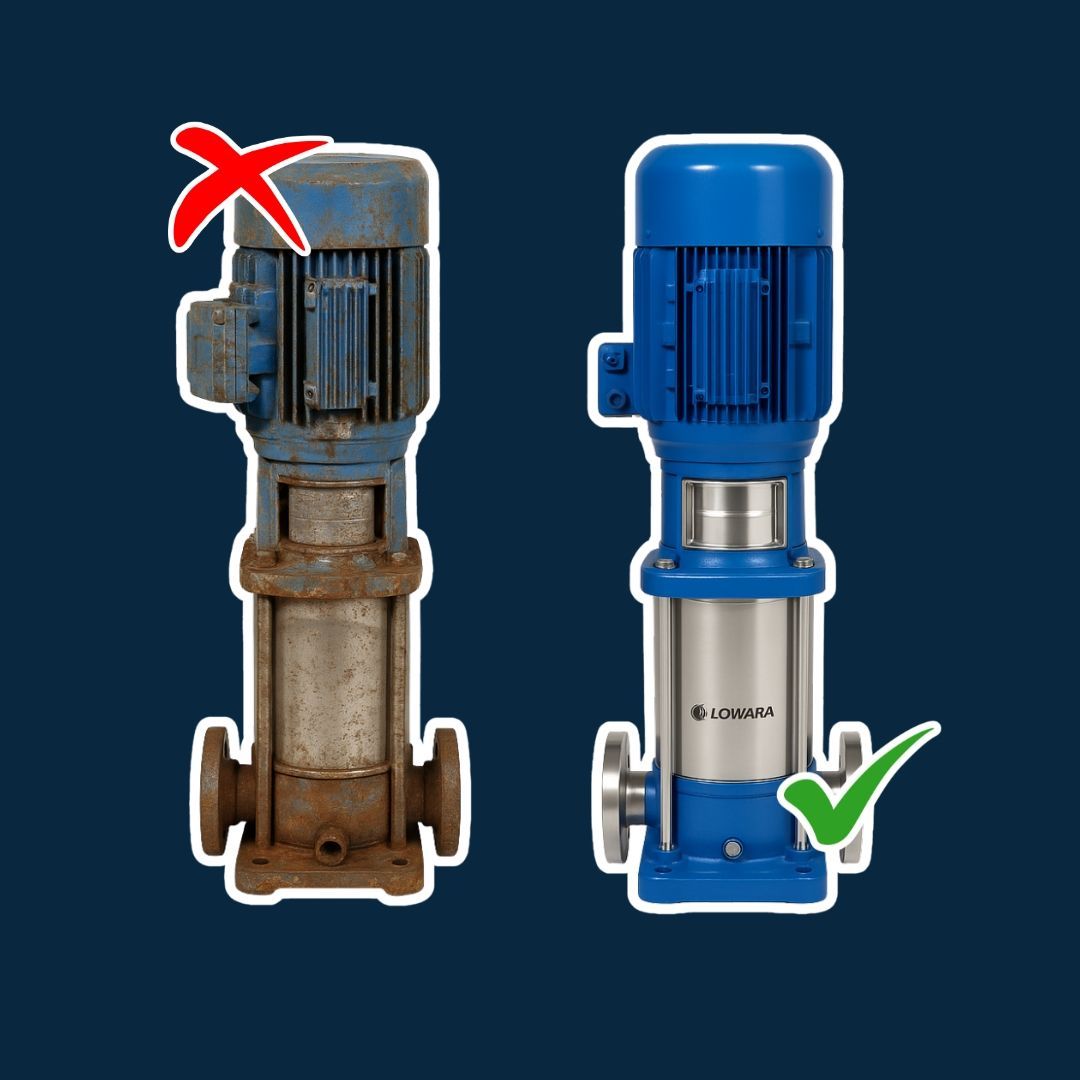 old and new water pump