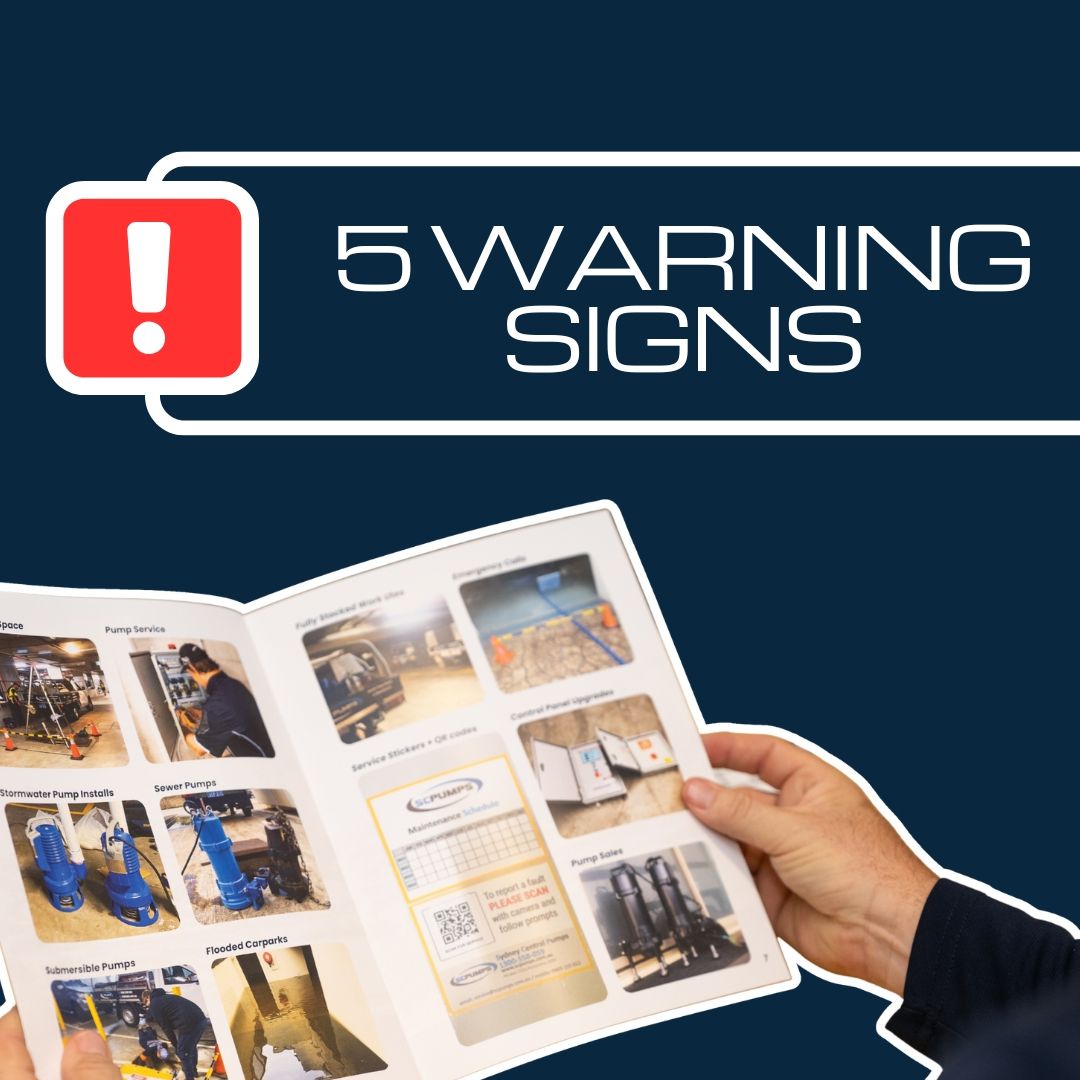Person holding a brochure with warning signs and photos. Text reads