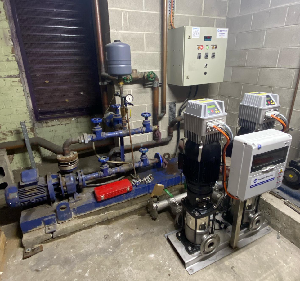Whole mains water pump system with multiple pump units and control panel, Sydney