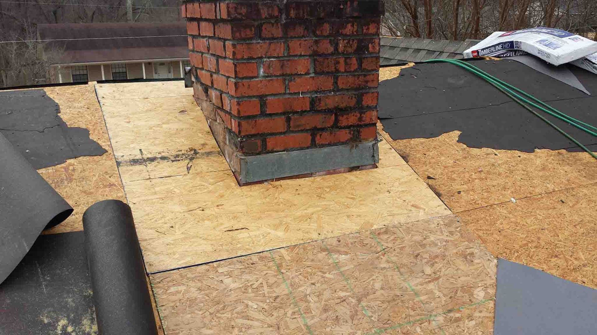final preparation for chimney flashing