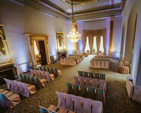 Uplighting in the Ballroom at Wynyard Hall