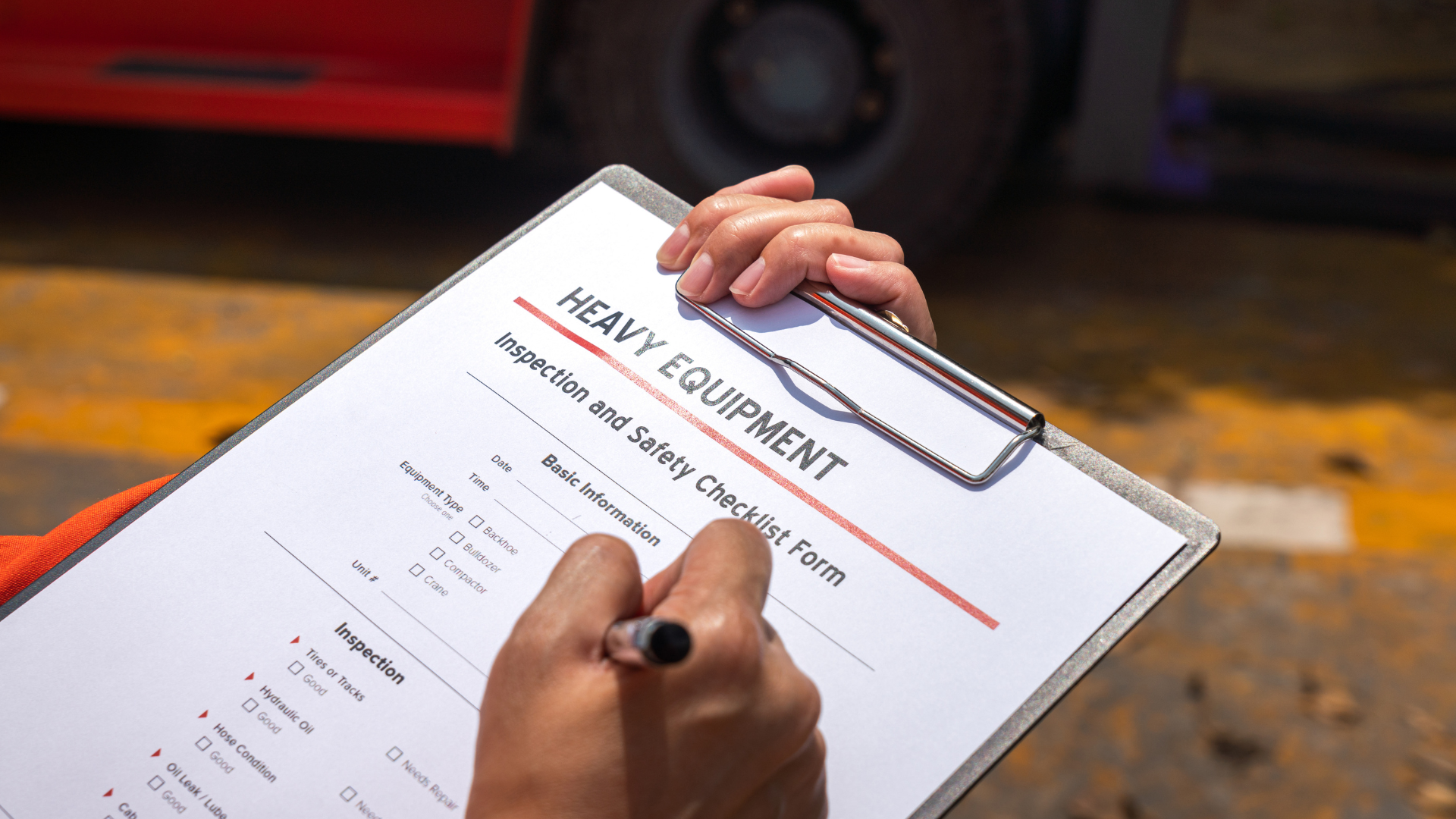 Person filling out a