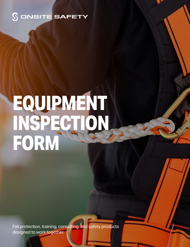 Worker holding a chain on an orange-and-black safety form cover for equipment inspection