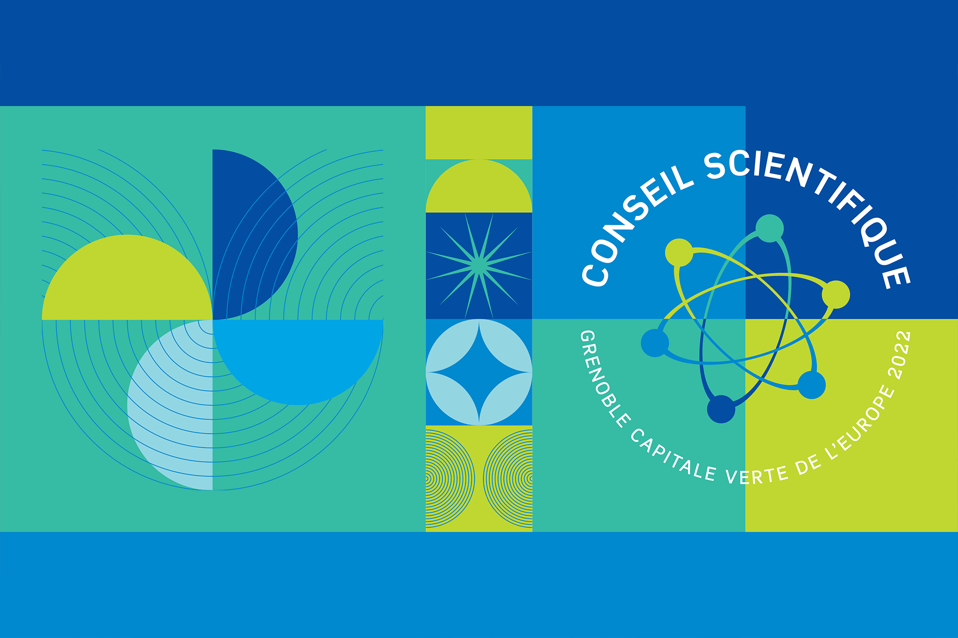 Un graphique bleu et vert avec les mots « conseil scientifique » dessus