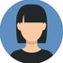 Generic female avatar icon on a blue circle background