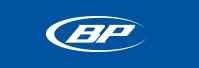 BP logo in white on a blue background