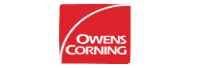 Owens Corning logo with white text on a red square background