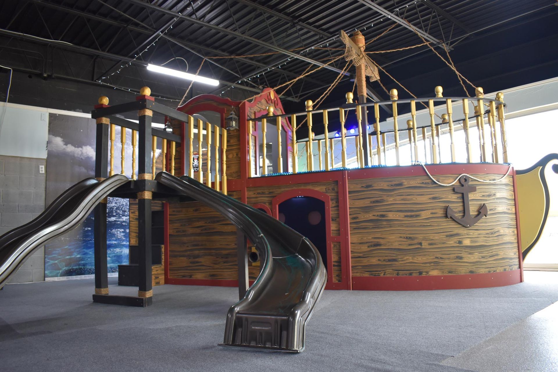 Kid Playing Inside A Castle Playground
