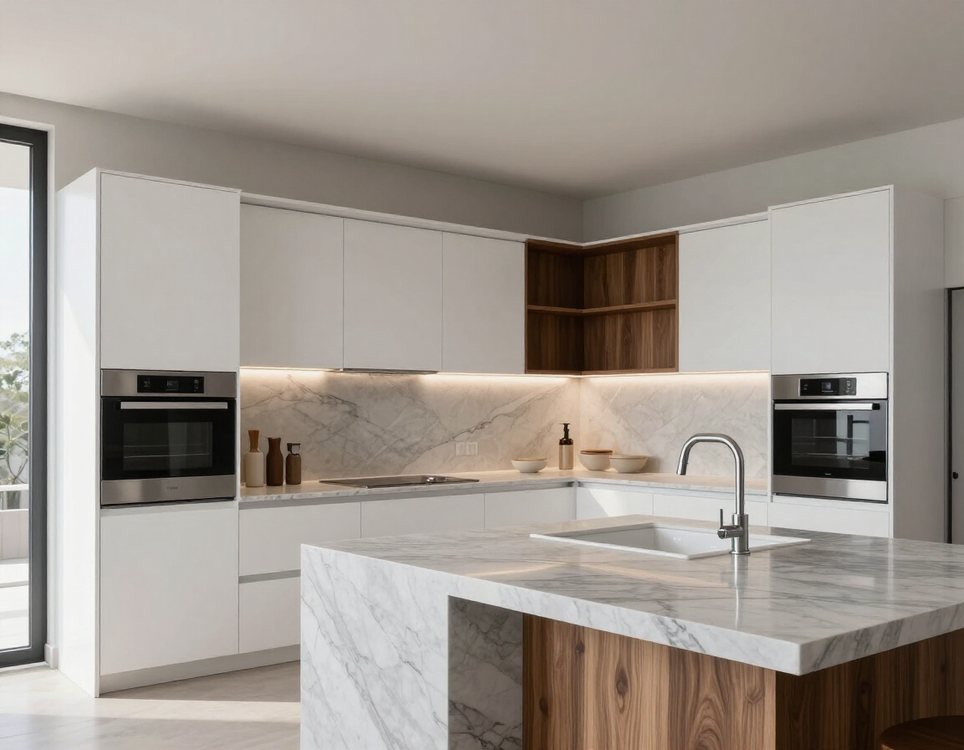 Contemporary Italian kitchen with bespoke cabinetry