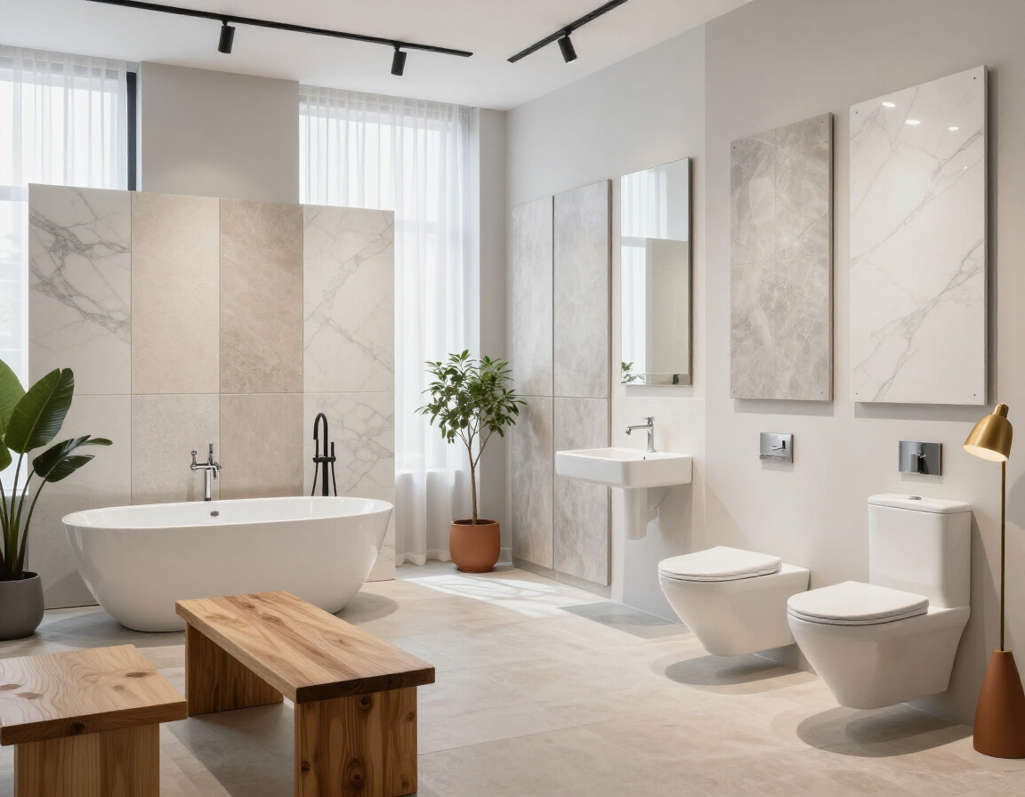Showroom con arredo bagno e materiali selezionati