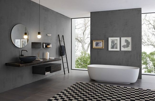 Showroom con ceramiche e arredamento