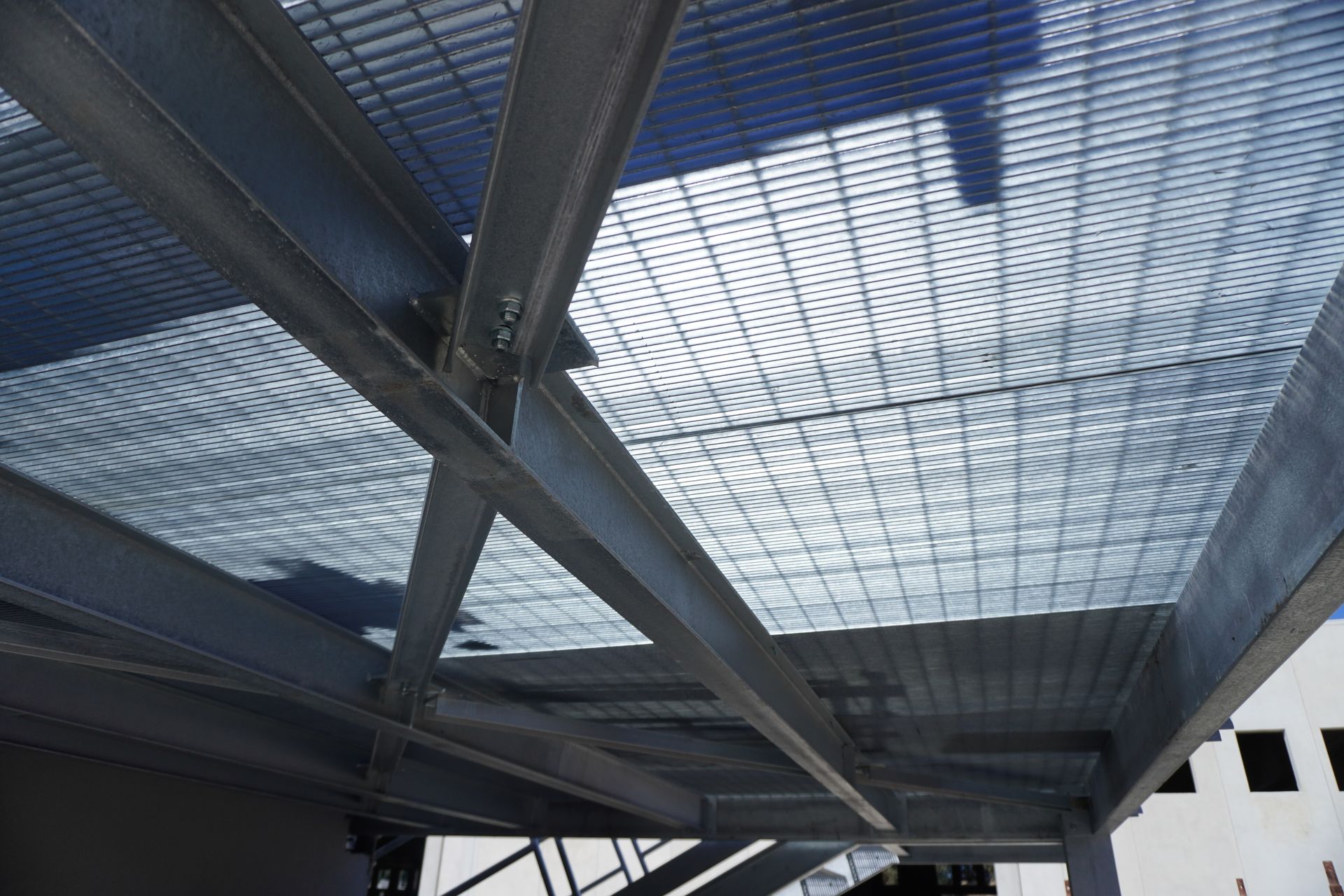 Galvanized steel lattice platform for durable, slip resistant walkways. Galvanized steel lattice platform for durable, slip resistant walkways.