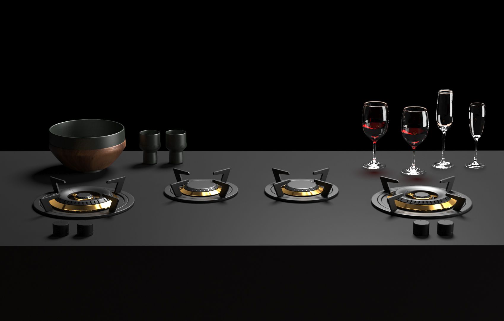 gas tulip cooktops high end quality