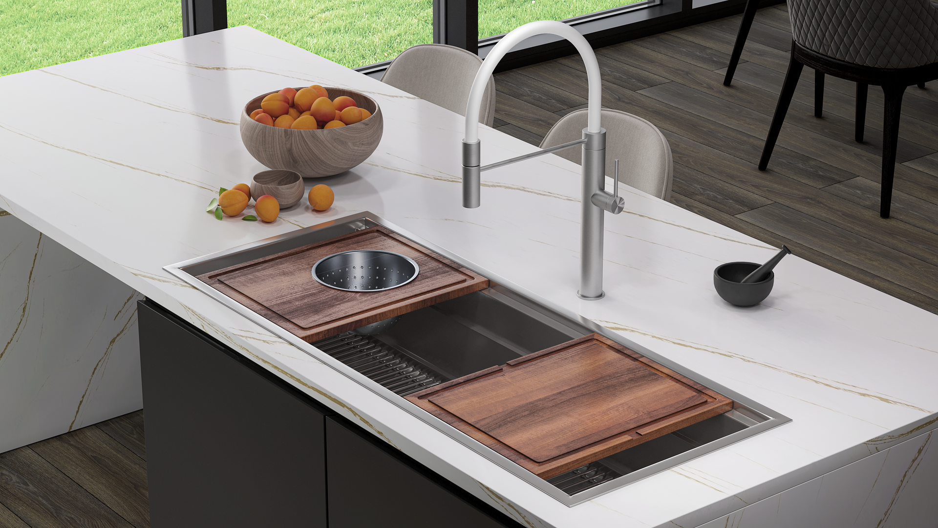 braga kitchen workstation with extra accessories