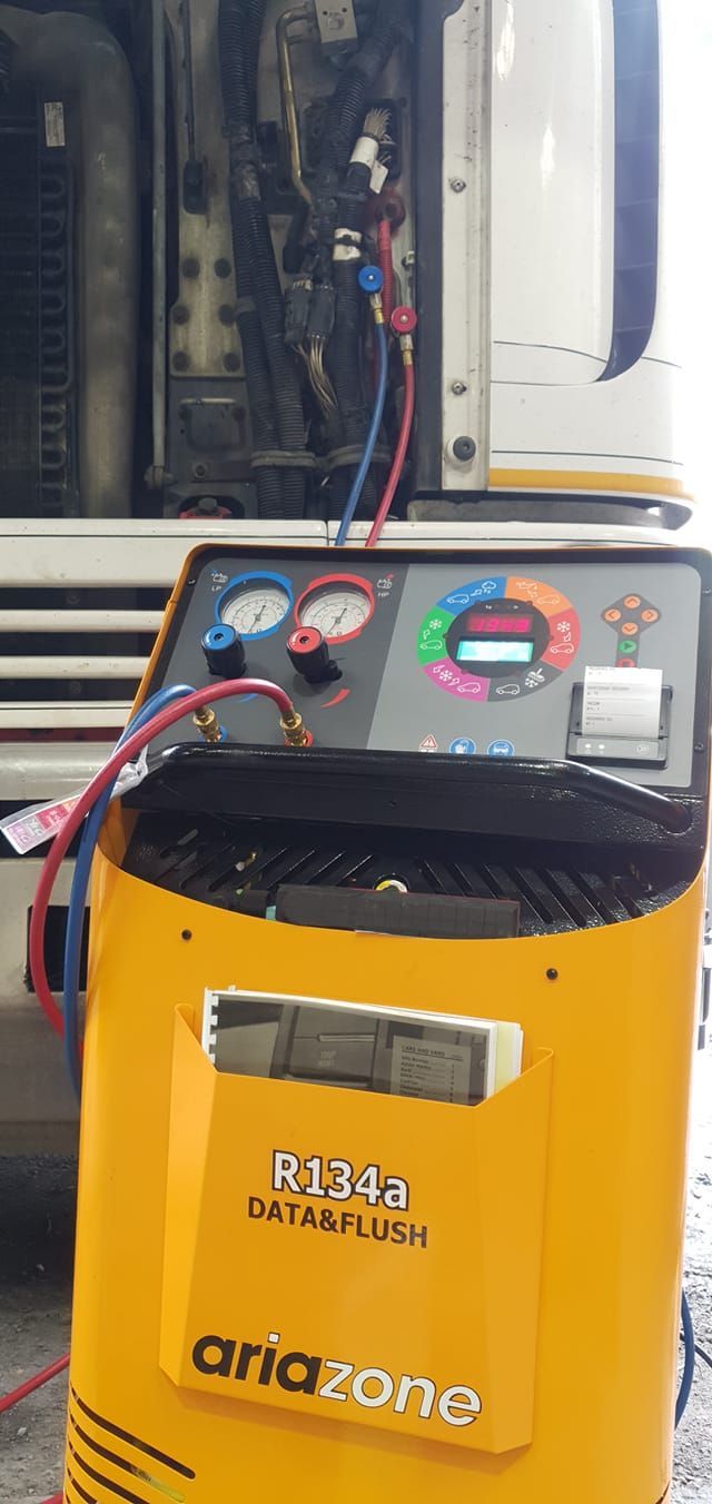 A Yellow Ariazone R134a Ac Service Machine — B & W Commercials In Laurieton, NSW