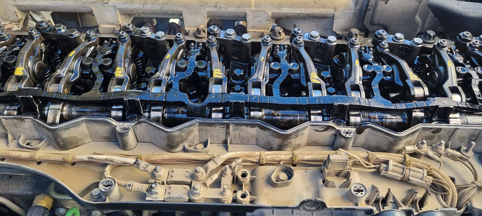 A Close-up View of an Open Diesel Engine Showing the Internal Rocker — B & W Commercials In Port Macquarie, NSW