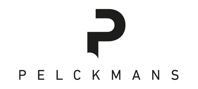 Een zwart-wit logo voor pelckmans met de letter p