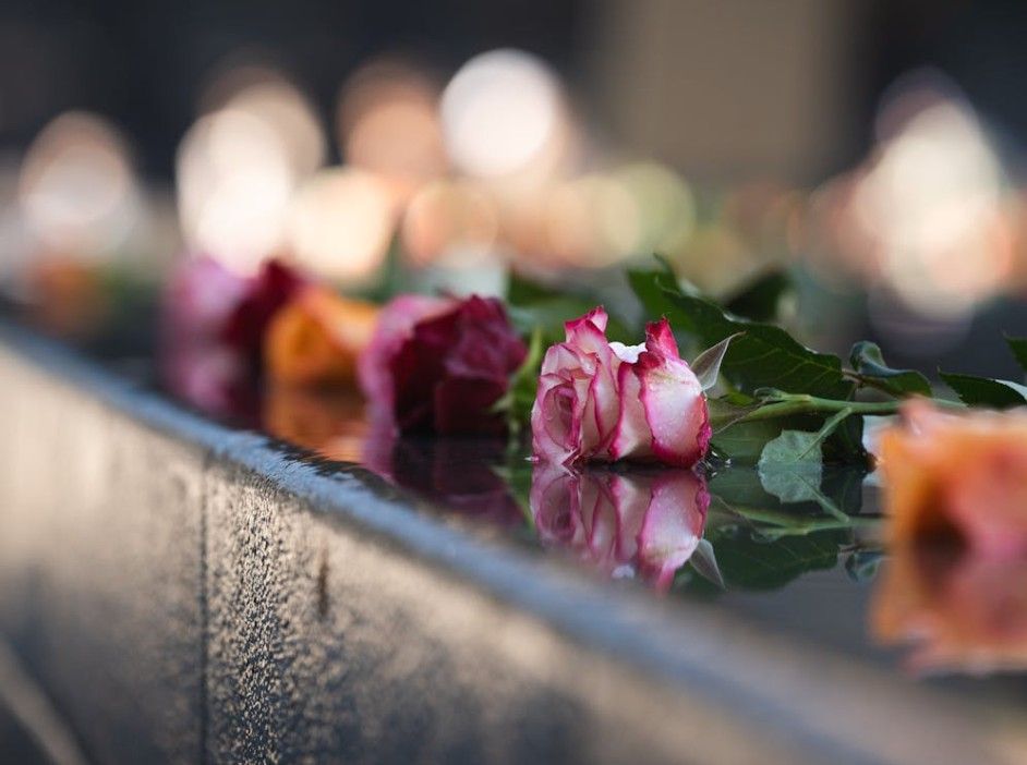 Roses placed on a memorial for thoughtful funeral and cremation services in Dixon, IL