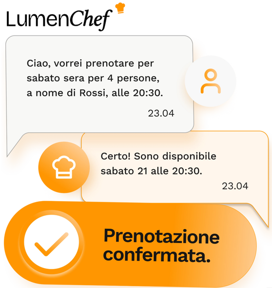 LumenChef gestionale prenotazioni assistite da AI
