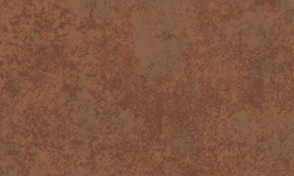 Une surface texturée et mouchetée, dans différentes nuances de brun mat et terreux, ressemblant à du métal ou de la pierre patinés.