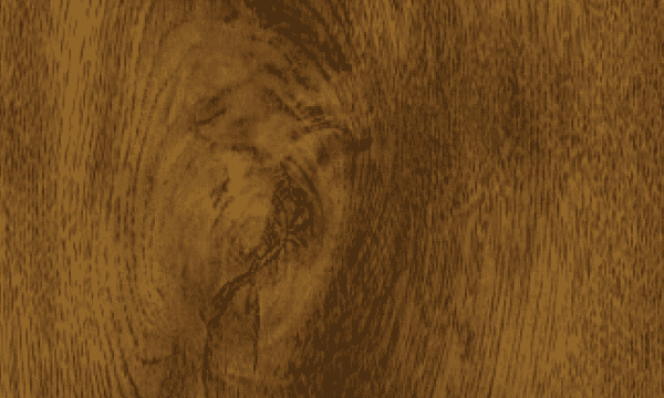 Gros plan sur le grain d'un bois brun foncé, présentant un nœud circulaire proéminent au centre, orné de motifs tourbillonnants.