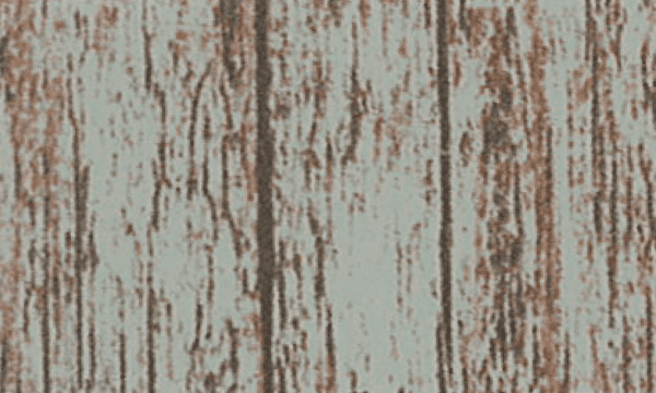 Surface en bois vieilli à grain vertical, présentant une finition brun patiné et gris-bleu atténuée.