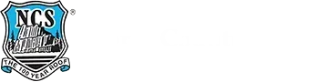 Logo de NCS présentant une icône de bouclier bleu avec une silhouette de montagne et le texte « LE TOIT CENTENAIRE ».