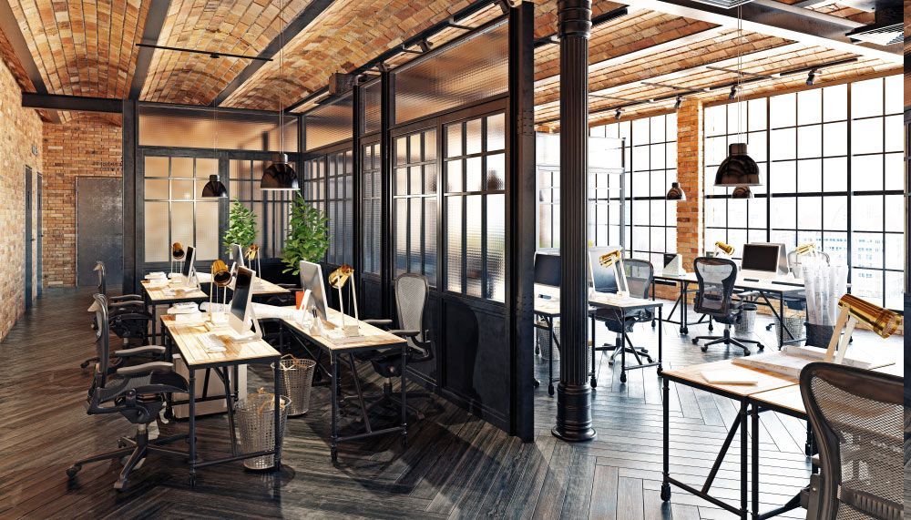 A Large Empty Office with Lots of Tables and Chairs — Rodney Lees Cabinetmaking In Lismore, NSW