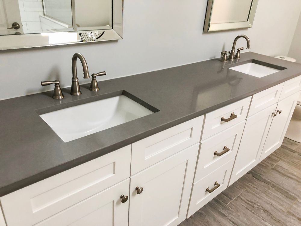 A Bathroom with Two Sinks and Two Mirrors — Rodney Lees Cabinetmaking In Mullumbimby, NSW