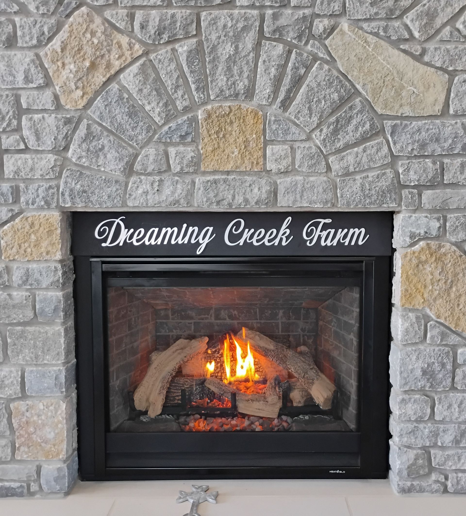 Dreaming Creek Farm Fireplace Close Up