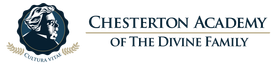 A logo for the chesterton academy of the divine family