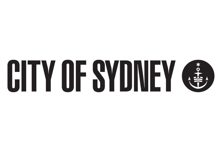 A black and white logo for the city of sydney.