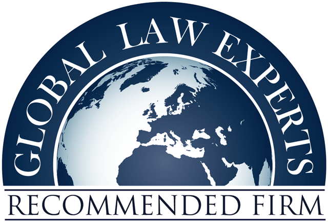 A logo for global law experts recommended firm