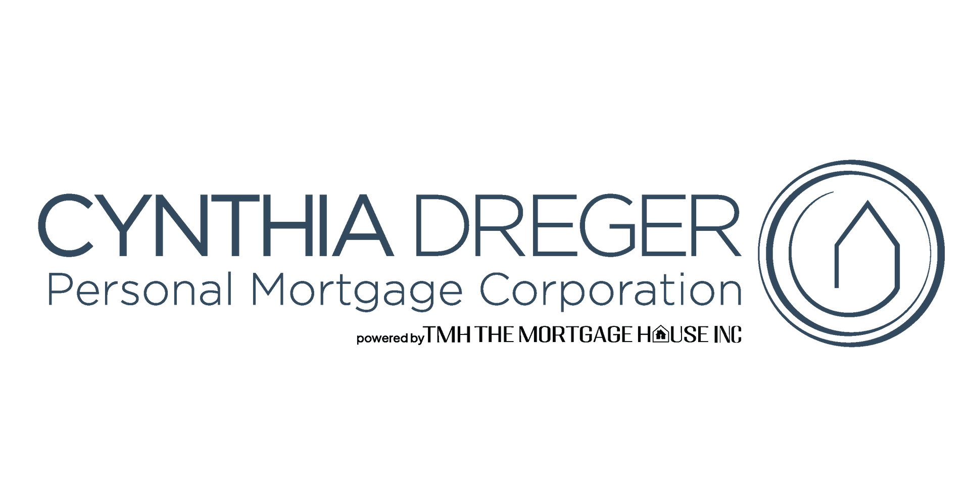 Cynthia Mortgages logo with a circular house icon in black on a white background