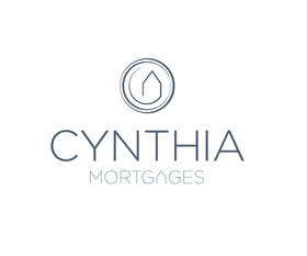 Cynthia Mortgages logo with a circular house icon in black on a white background