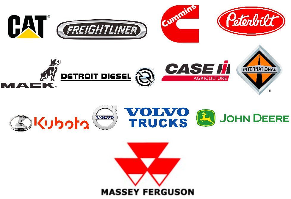 A bunch of trucks logos on a white background