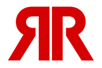 Logotipo RR rojo espejado en rojo intenso sobre fondo blanco.